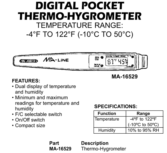 Pocket Temp/Humidity Meter (RT819)